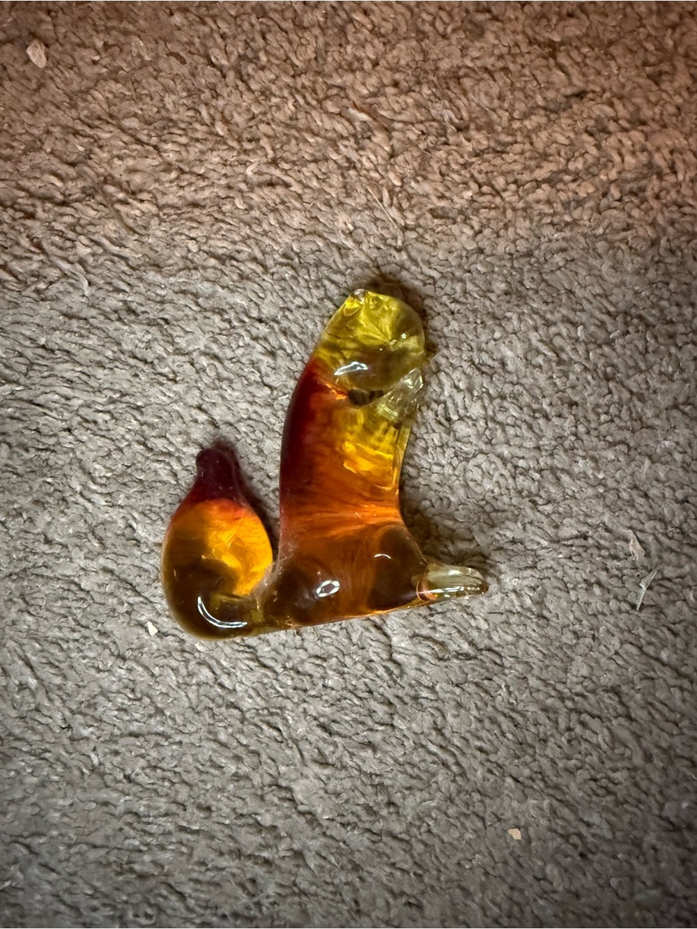 Amber Glass Squirrel Figurine - Decorative Home Art